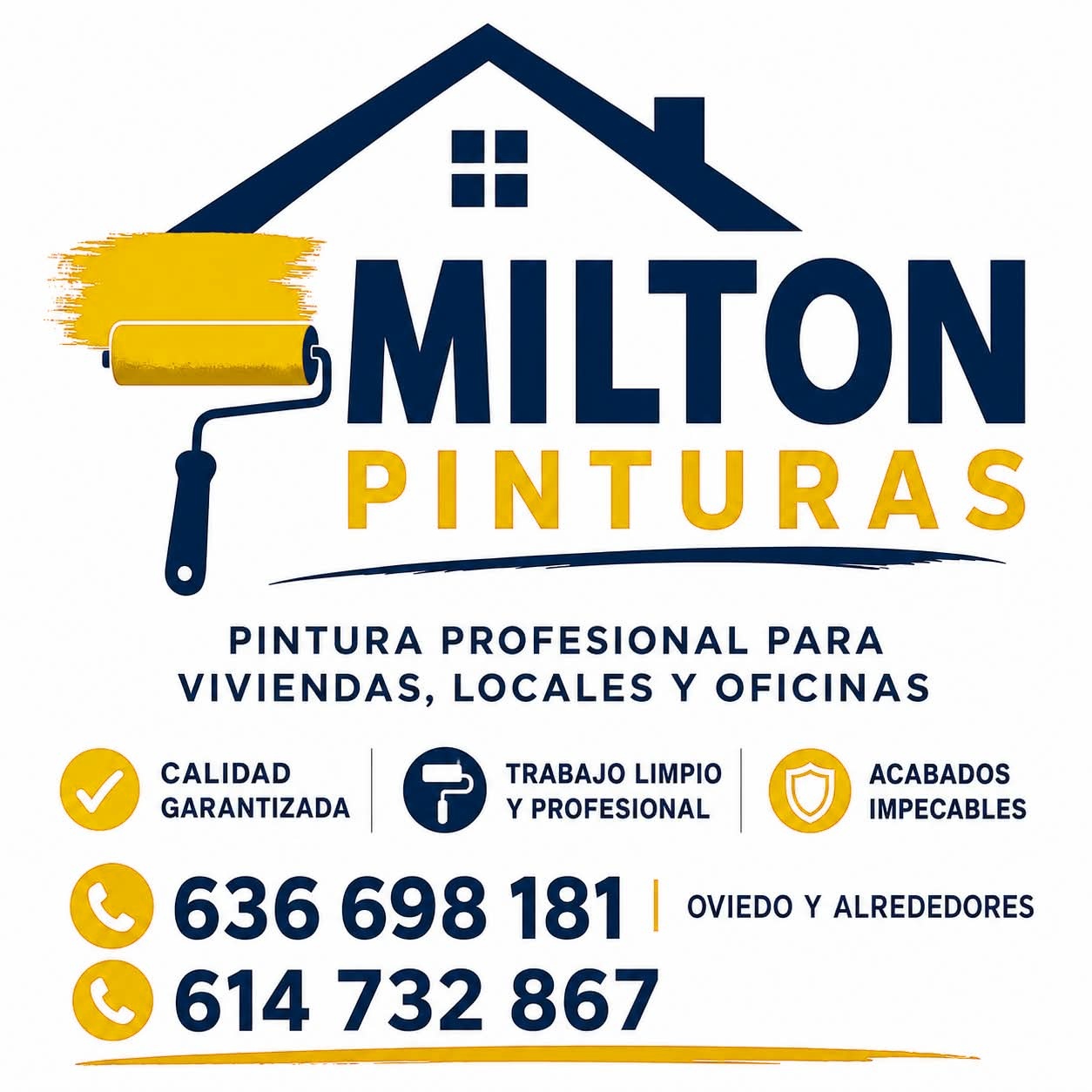 Milton Pinturas — pintura profesional para viviendas, locales y oficinas en Oviedo